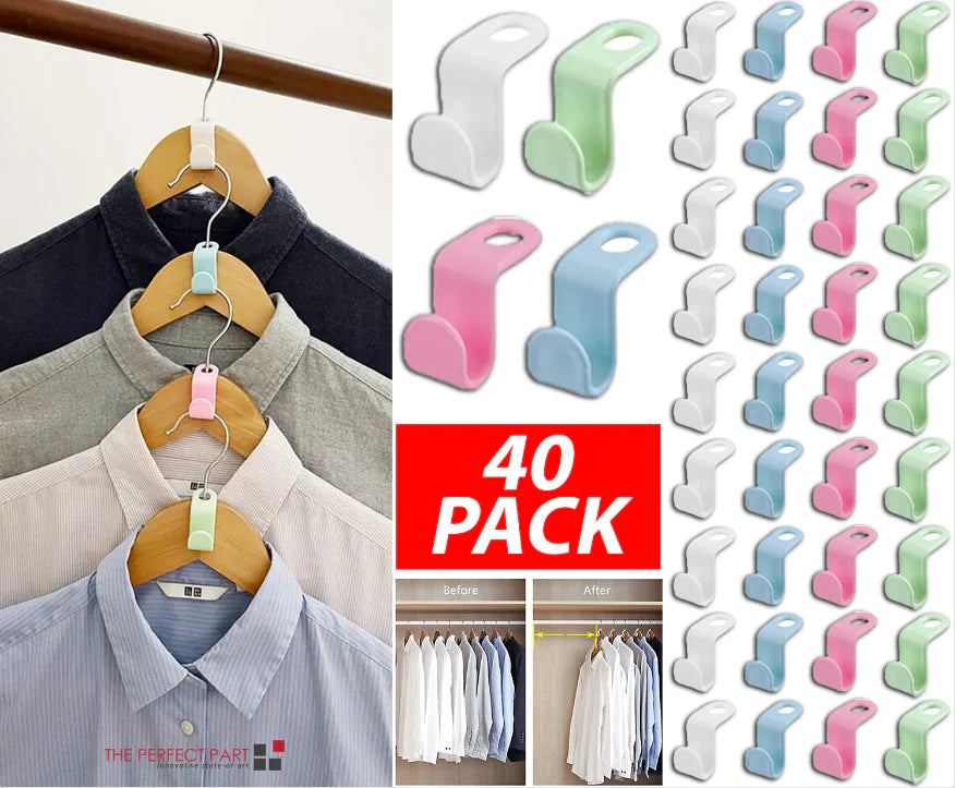 Pack of 40 Clothes Hanger Connector Hooks